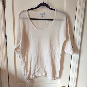 White Loose Weave Sweater